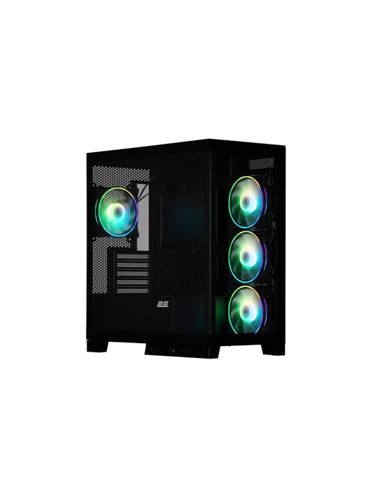 Case: 2E FANTOM GK701B 4x120mm ARGB Fans Mini Tower Black - 2E-GK701B